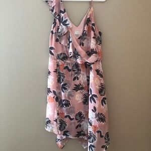 Floral pink mid length dress